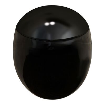 Nové čierne závesné WC v tvare vajíčka