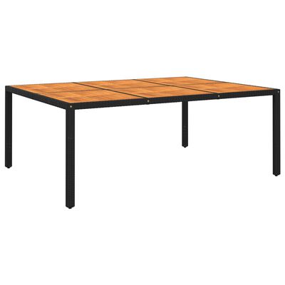 vidaXL Záhradný stôl 200x150x75 cm akáciové drevo a polyratan čierny