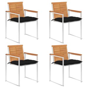 vidaXL Z&aacute;hradn&eacute; stoličky 4 ks s podložkami ak&aacute;ciov&yacute; mas&iacute;v