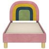 vidaXL Rám detskej postele s čelom Ružová 70 x 140 cm Zamat