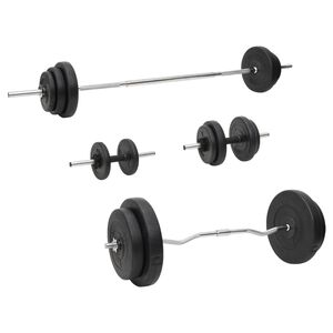 vidaXL Sada obojručn&yacute;ch a jednoručn&yacute;ch činiek so z&aacute;važiami 90 kg