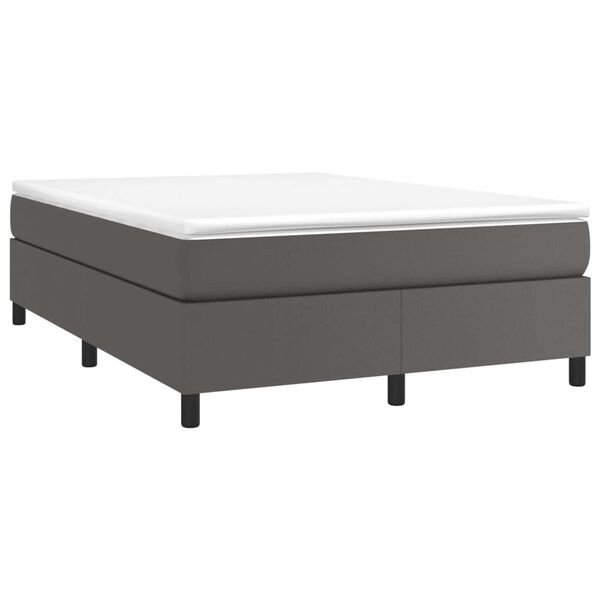 vidaXL Boxspring posteľ s matracom siv&aacute; 160x200 cm umel&aacute; koža