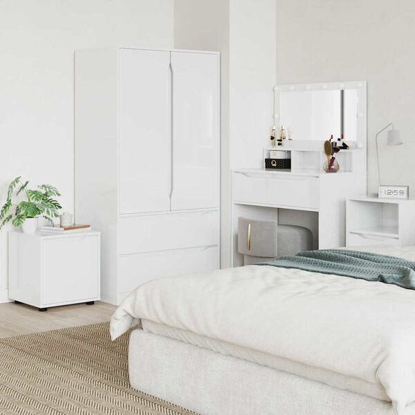 vidaXL K&uacute;peľňov&aacute; skriňa Vysok&yacute; lesk bielej 40,5 x 40 x 44 cm