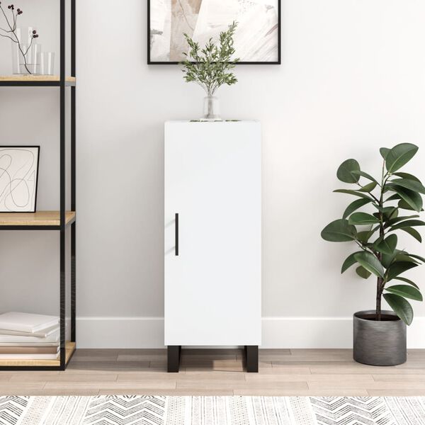 vidaXL Komoda biela 34,5x34x90 cm spracované drevo