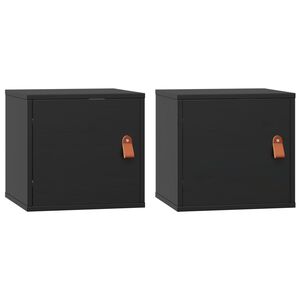 vidaXL N&aacute;stenn&eacute; skrinky 2 ks čierne 31,5x30x30 cm mas&iacute;vna borovica