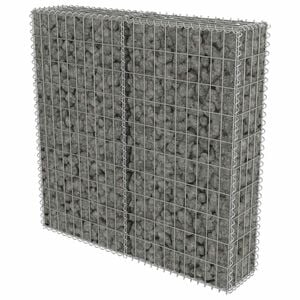 vidaXL Gabi&oacute;nov&aacute; stena s krytmi, pozinkovan&aacute; oceľ 100x20x100 cm