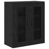 vidaXL Highboard 2 pcs Čierny dub Drevovl&aacute;knit&aacute; doska a sklo