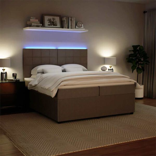 vidaXL Posteľn&yacute; r&aacute;m boxsping s matracom bledosiv&yacute; 200x200 cm zamat