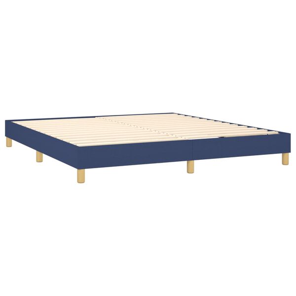 vidaXL Posteľn&yacute; r&aacute;m boxspring s matracom modr&yacute; 160x200 cm l&aacute;tka