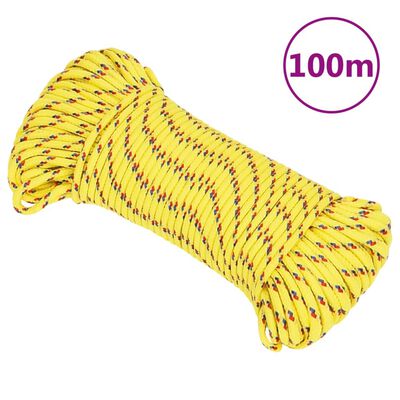 vidaXL Lodné lano žlté 3 mm 100 m polypropylén