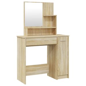 vidaXL Toaletn&yacute; stol&iacute;k so zrkadlom dub sonoma 86,5x35x136 cm