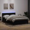 vidaXL Posteľn&yacute; r&aacute;m boxspring s matracom a LED čierny 160x210 cm zamat