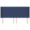 vidaXL Čelo postele so záhybmi modrý 203x16x118/128 cm látka