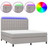 vidaXL Posteľ boxsping s matracom a LED bledosiv&aacute; 160x200 cm l&aacute;tka