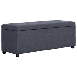 vidaXL Lavica s &uacute;ložn&yacute;m priestorom 116 cm tmavosiv&aacute; polyester