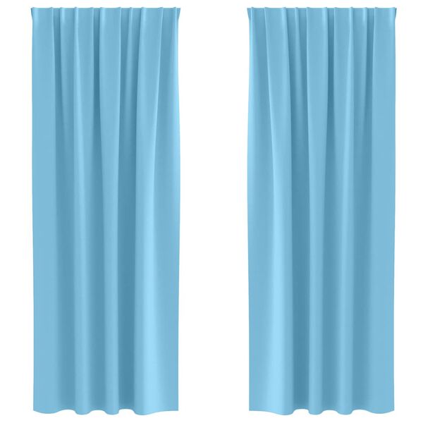 vidaXL Z&aacute;clony na zatemnenie s kr&uacute;žkami 2 pcs Svetlomodr&aacute; 260 x 140 cm