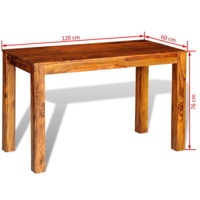 vidaXL Jedálenský stôl, drevený masív sheesham 120x60x76 cm