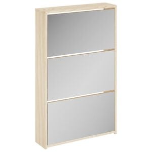 vidaXL Botn&iacute;k s 3 zrkadlov&yacute;mi skrinkami, dubov&yacute;, 63x17x102,5 cm