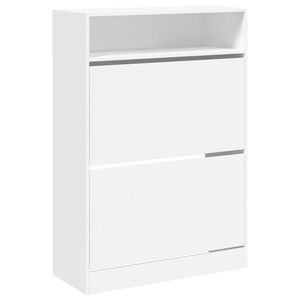 vidaXL Botn&iacute;k s 2 v&yacute;klopn&yacute;mi z&aacute;suvkami biely 80x34x116 cm