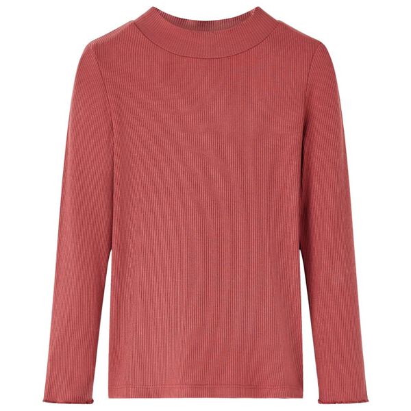 Detské tričko dlhý rukáv stojatý rolák pálené červené 116