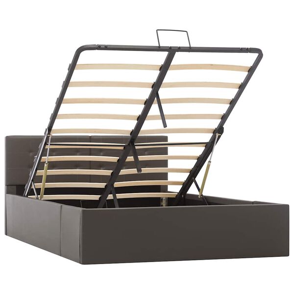 vidaXL Hydraulick&yacute; posteľn&yacute; r&aacute;m+&uacute;ložn&yacute; priestor, umel&aacute; koža 120x200 cm