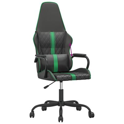 vidaXL Herná stolička čierna a zelená umelá koža