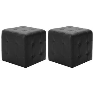 vidaXL Taburetky 2 ks čierne 30x30x30 cm umel&aacute; koža