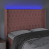 vidaXL Čelo postele s LED ružov&eacute; 147x16x118/128 cm zamat
