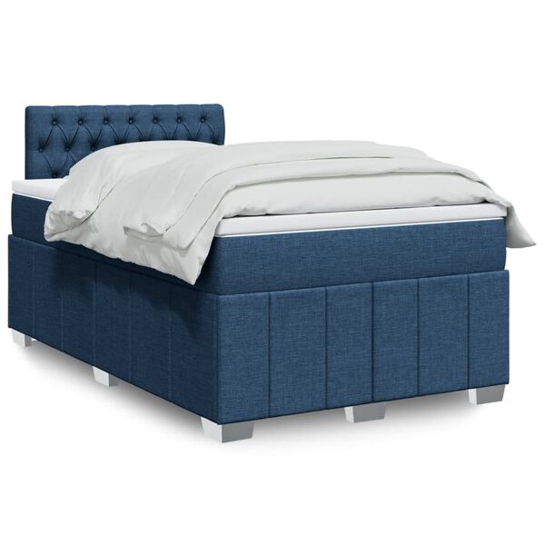 vidaXL Boxspring posteľ s matracom modr&aacute; 120x190 cm l&aacute;tka