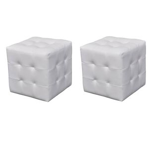 vidaXL Taburetky v tvare kocky, biele