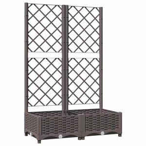 vidaXL Z&aacute;hradn&yacute; kvetin&aacute;č s mriežkou hned&yacute; 80x40x121,5 cm PP