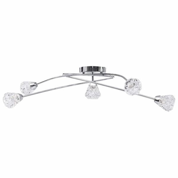 vidaXL Stropn&aacute; lampa s br&uacute;sen&yacute;mi tienidlami na 5 žiaroviek G9, sklo