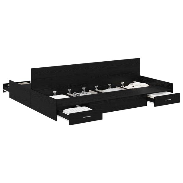 vidaXL R&aacute;m postele s &uacute;ložn&yacute;m prostorem Čierny dub 140 x 190 cm