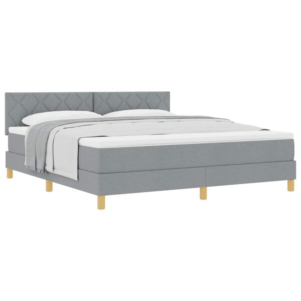 vidaXL Posteľ s pružinov&yacute;m r&aacute;mom Svetlosiv&aacute; 180 x 200 cm l&aacute;tka