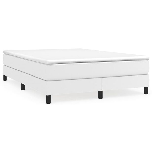 vidaXL Boxspring posteľ s matracom biely 140x190 cm umelá koža