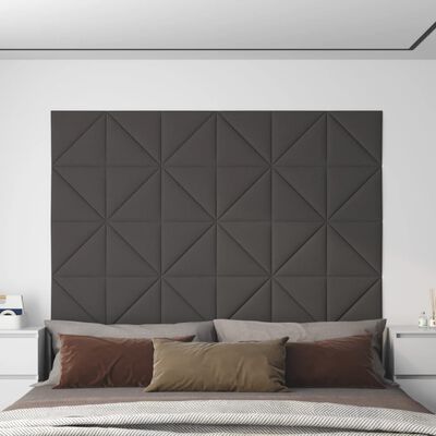 vidaXL Nástenné panely 12 ks tmavosivé 30x30 cm látkové 0,54 m²