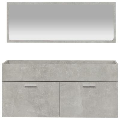 vidXL Kúpeľňová skrinka so zrkadlom betónovo sivá kompozitné drevo