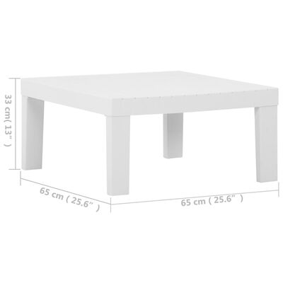 vidaXL Záhradný stôl plastový biely