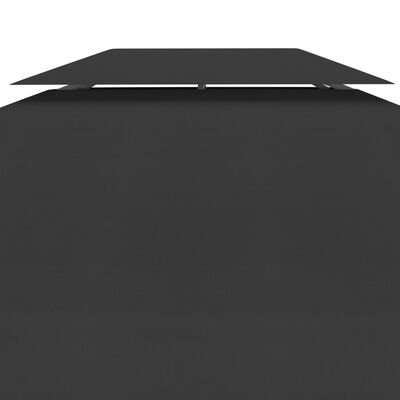 vidaXL Dvojitá strieška na altánok 310 g/m², 4x3 m, čierna