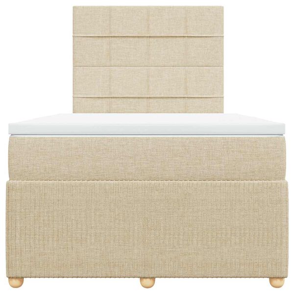 vidaXL Boxspring posteľ s matracom krémový 120x200 cm látka
