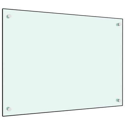 vidaXL Kuchynská zástena, biela 70x50 cm, tvrdené sklo