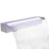 Obdĺžnikov&aacute; baz&eacute;nov&aacute; font&aacute;na/vodop&aacute;d s LED, nehrdzavej&uacute;ca oceľ 60 cm