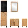 vidaXL Súpravy kúpeľňového nábytku Prírodná Masívne mango drevo