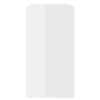 vidaXL Konzolový stolík lesklý biely 89x41x76,5 cm oceľový