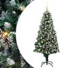 vidaXL Umel&yacute; vianočn&yacute; stromček Zelen&aacute; 180 cm PVC, oceľ a plast
