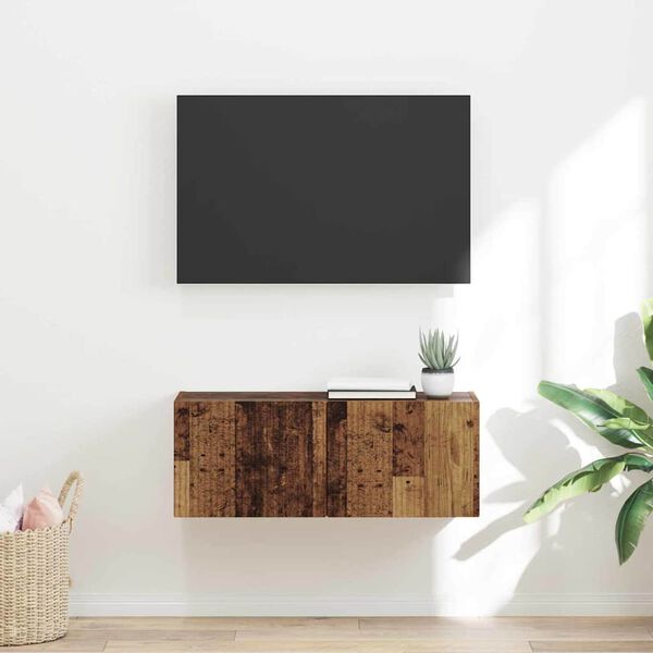 vidaXL TV n&aacute;stenn&aacute; skriňa N&aacute;stenn&yacute; Star&eacute; drevo 60 x 31 x 29,5 cm