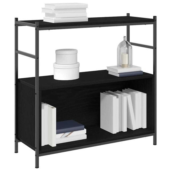 vidaXL Reg&aacute;l na knihy Čierny dub 80 x 30 x 78.5 cm Kompozitn&eacute; drevo