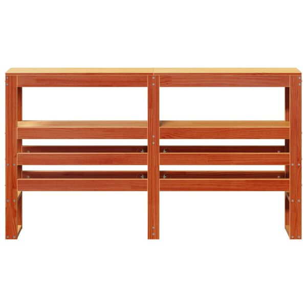 vidaXL Čelo postele s policami voskov&eacute; 140 cm mas&iacute;vna borovica