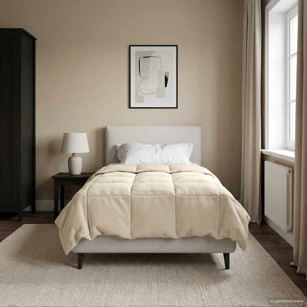 vidaXL Zimn&yacute; prehoz &Scaron;nurovan&yacute; Kr&eacute;mov&aacute; 135 x 200 cm Mikrovl&aacute;kno