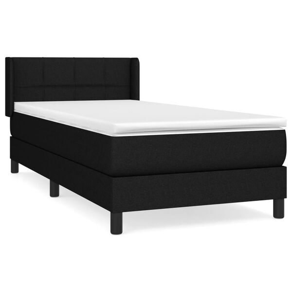 vidaXL Posteľn&yacute; r&aacute;m boxspring s matracom čierny 90x190 cm l&aacute;tka